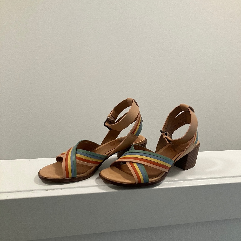 Madewell Rainbow Leather Samira Sandal Heels